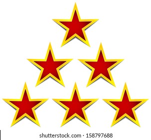 Stars for achievement, certification, premium, rating, decoration, award or related designs.
