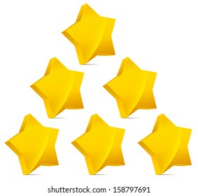 Stars for achievement, certification, premium, rating, decoration, award or related designs.