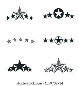 Stars ancient emblems elements set. Heraldic vector design elements collection. Retro style label, heraldry logo.