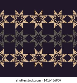 Stars. Art seamless pattern. Ethnic print. Multicolored. Boho. Traditional ornament. Folk motif. Vector geometric background. Can be used for social media, posters, email, print, ads designs.