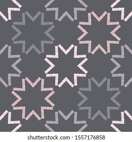 Stars. Art seamless pattern. Folk motif. Vector geometric background. Can be used for social media, posters, email, print, ads designs.