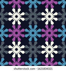 Stars. Art seamless pattern. Folk motif. Vector geometric background. Can be used for social media, posters, email, print, ads designs.