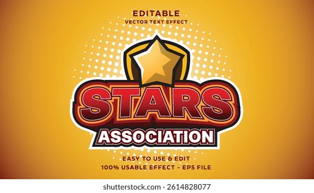 stars association editable text effect with modern and simple style