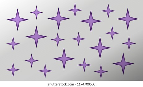 Stars background with cut paper geometric shapes. Vector illustration.