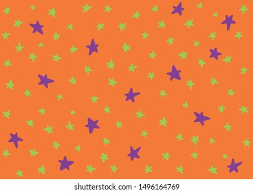 Stars background in Halloween colors for children kids