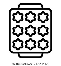 Stars bakeware icon outline vector. Baking cakes tray. Ovenproof ceramic form