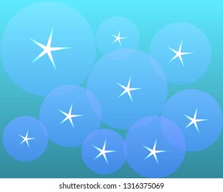 
stars in balls on turquoise background