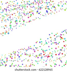 Stars Banner Confetti On White  Vector Eps 10