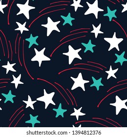 stars with black background vector seamless pattern - Great for wallpaper,backgrounds,gifs,surface pattern design,packaging design projects, stationary,fabric