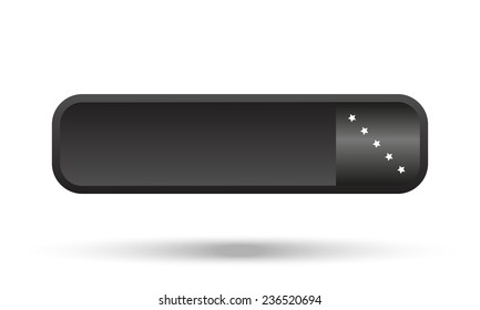 stars black button for a site, vector
