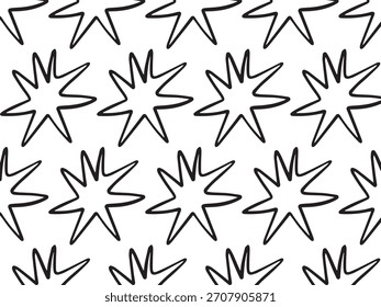 stars black line seamless pattern minimal wallpaper