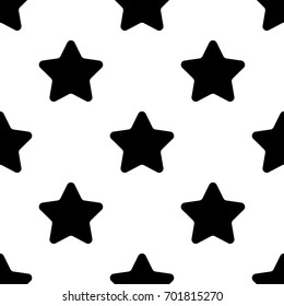 Stars black seamless pattern on white background Flat design Vector Illustration