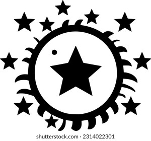 Stars - Black and White Isolated Icon - Vector illustration