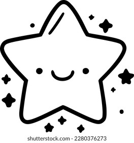 Stars | Black and White Vector illustration