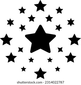 Stars | Black and White Vector illustration