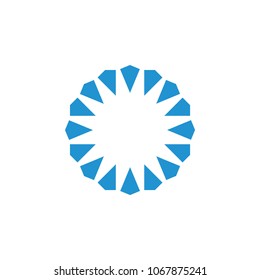 stars blue diamond shape circle logo vector
