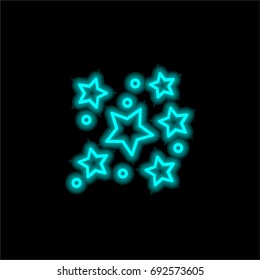Stars blue glowing neon ui ux icon. Glowing sign logo vector