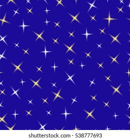 stars in the blue sky.seamless pattern