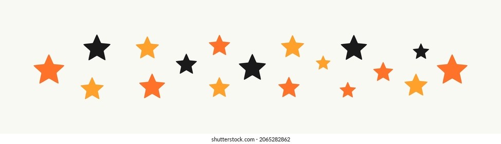 Stars border decor for Halloween. Vector illustration.