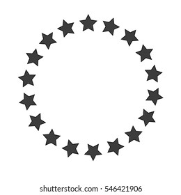 Stars border frame  isolated on a white background