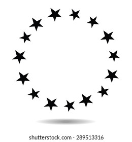 Stars border frame.  Vector design element isolated on white background.