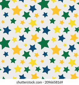 Stars in brazilian colors - repeating print pattern