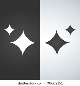 Stars of brilliance and radiance of cleanliness and freshness. Cleaning, fresh, hygiene and shine in house. Flat vector illustration. Objects isolated on a white background.