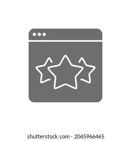 Stars in browser, best choice website, feedback grey icon.