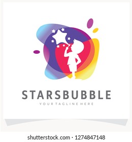 Stars Bubble Colorful Logo Design Template Inspiration, App Icon Design
