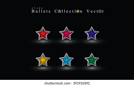 Stars Bullets Collection Vector