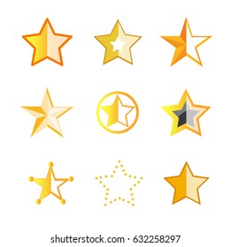 Stars burst elements on white background. Star effect, explosion fireworks, banger flash. Vector illustration