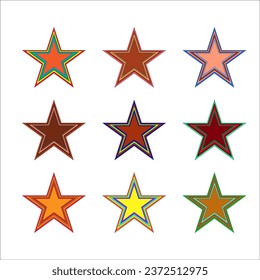 stars and bursts icons, twinkling stars.Vector set of different black sparkles icons on transparent background. Vector illustration