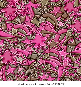 Stars cartoon doodle backdrop design. Cute background concept for party greeting card,  decoration, advertisement, banner, flyer, brochure. Hand drawn vector illustration.