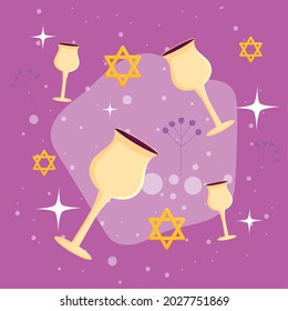 stars and chalices rosh hashanah pattern
