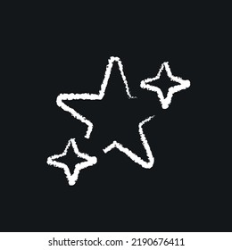 Stars chalk icon. Thin line hand-drawn illustration. Vector isolated drawing.