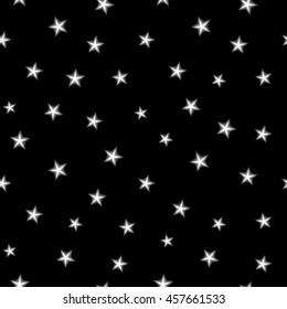 Stars chaotic seamless pattern. Fashion graphic background design. Modern stylish abstract texture. Monochrome template for prints, textiles, wrapping, wallpaper, website Stock VECTOR illustration