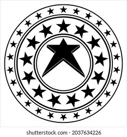 Stars In Circle Design Vector Art Illustration
