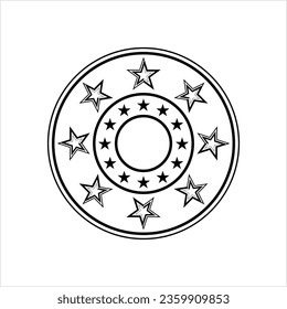 Stars In Circle Design Vector Art Illustration