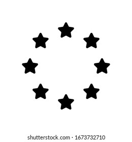 Stars circle, european union. Black icon on white background