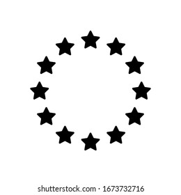 Stars circle, european union. Black icon on white background