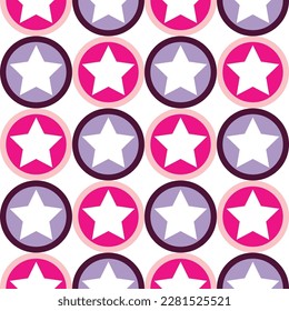 Stars Circle Patrón Geométrico Retro Resumen Textura Sin Marea Diseño Ilustración Mínimos Diseño Vector Textil Concepto Moda de moda 