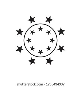 Stars in circle icon design isolated on white background. 