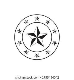 Stars in circle icon design isolated on white background. 