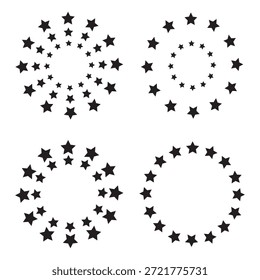 Stars circle icon design. Set of Black Circle Star. Stars circle icon in trendy flat style design. Vector illustration.