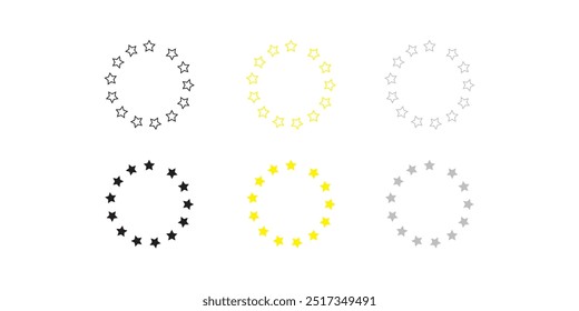 Design do ícone de círculo das estrelas. Ícone de círculo de estrelas em design de estilo plano moderno. Ilustração vetorial.