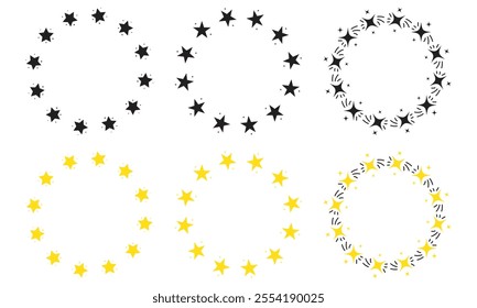 Stars circle icon design. Stars circle icon in trendy flat style design. Vector illustration.