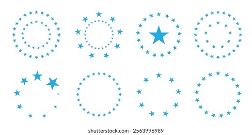 Stars circle icon design. Stars circle icon in trendy flat style design. Vector illustration.
