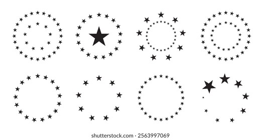 Stars circle icon design. Stars circle icon in trendy flat style design. Vector illustration.