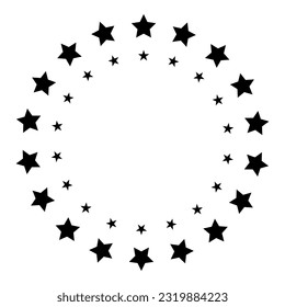 Diseño de iconos de círculo de estrellas. Icono de círculo de estrellas. Ilustración vectorial.