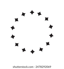 Stars in circle icon flat symbol illustration on white background..eps